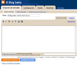 Creación entrada blog Sabio