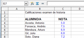 Título en celda