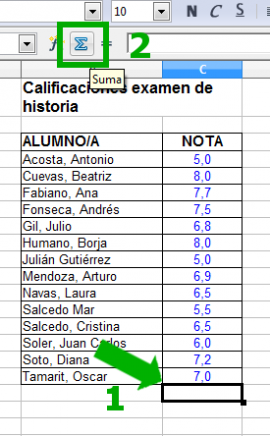 Botón Suma