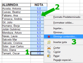 Eliminar contenidos