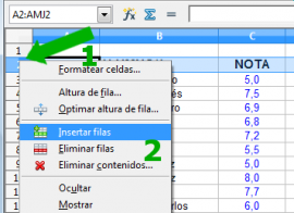 Insertar fila