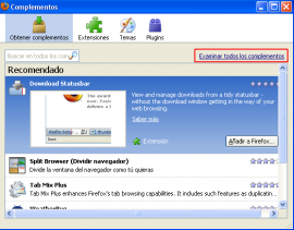 Obtener complementos de Firefox
