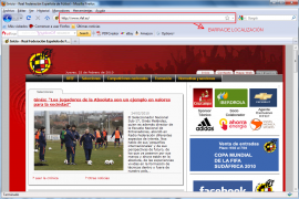 Página principal de la Real Federación Española de Fútbol