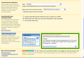 Código para incrustar calendario en web