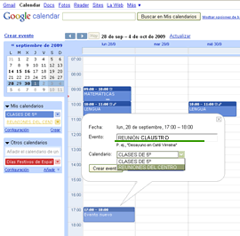 Crear un evento nuevo