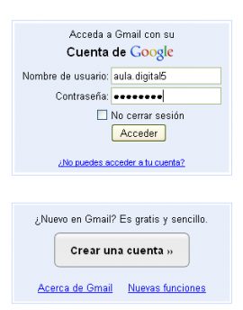 Usuario y contraseña
