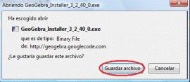 Guardar archivo ejecutable