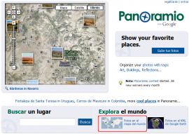 Pantalla principal Panoramio