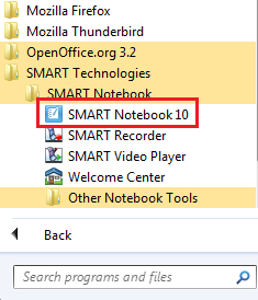 Abrir el programa SMART Notebook