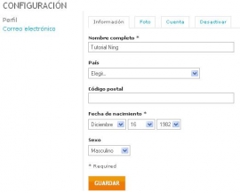 Configurar perfil