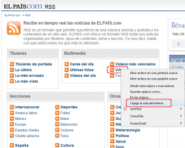 Menú copiar ruta
