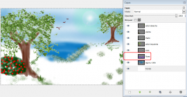 Paisaje. Ocultar capas (flores)