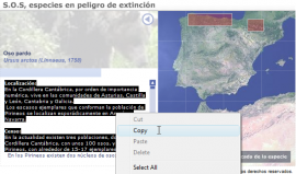 Procedimiento para copiar un texto de una página web