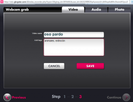 Paso 3 para guardar un vídeo en Glogster