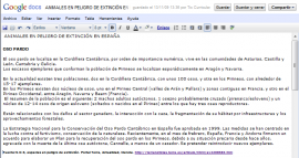 Ejemplo de un archivo de texto en Google docs