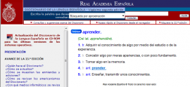 Resultado de la búsqueda de un término en el diccionario RAE