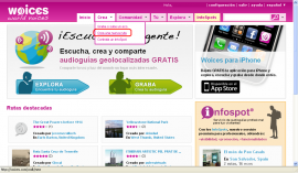 Woices. Paso 1 para crear una nueva ruta