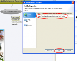 XMind. Añadiendo un hiperenlace a un concepto