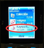 Identificando la aplicacón de lectura de códigos Qr “i-nigma” y “Kaywa” en un móvil Nokia 5200