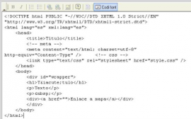 Visualización del contenido en código “html” de una página “wap”