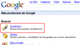 Menú Google Académico